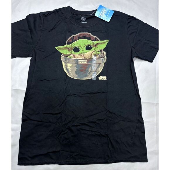 Star wars Men Large Tee The Mandalorian The Child Grogu black T-Shirt NEW - Picture 4 of 7